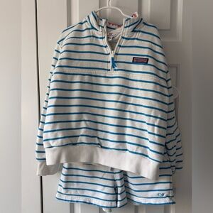 Vineyard Vines Blue and White Striped Set girls size M (10-12)